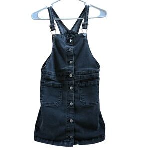 Art Class Dark Denim Overall Dress Black button up dress L 10/12